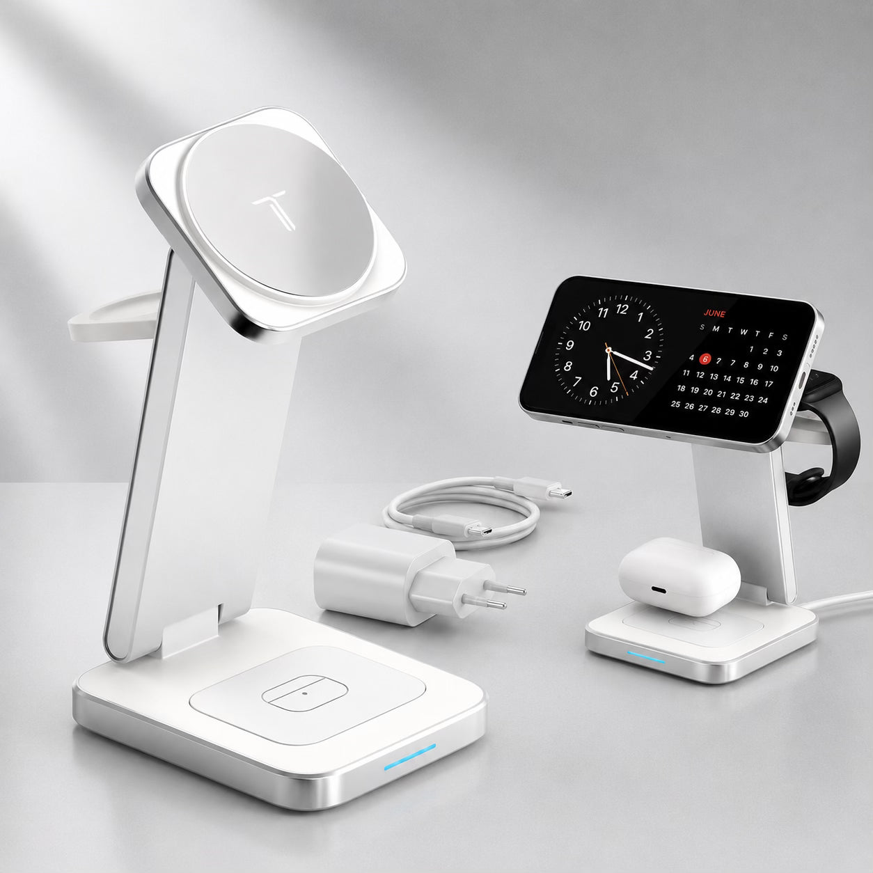 Tegler One Classic White – 3-in-1 MagSafe Ladestation
